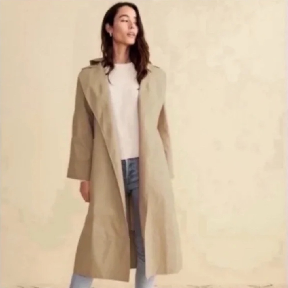 Jenni Kayne Khaki Belted Raincoat Size M NWT